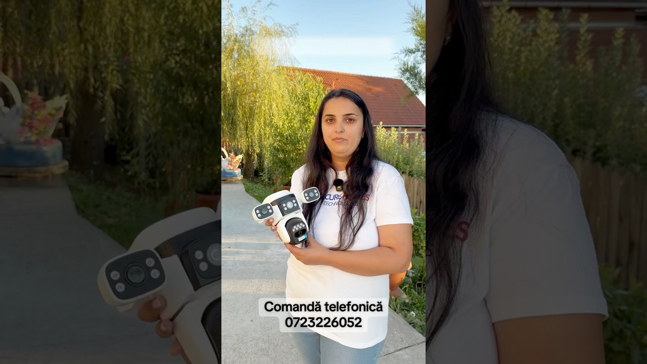 Camera de supraveghere cu panou solar  si cartelă SIM 4G, cu 3 lentile de la SecureHomes.ro