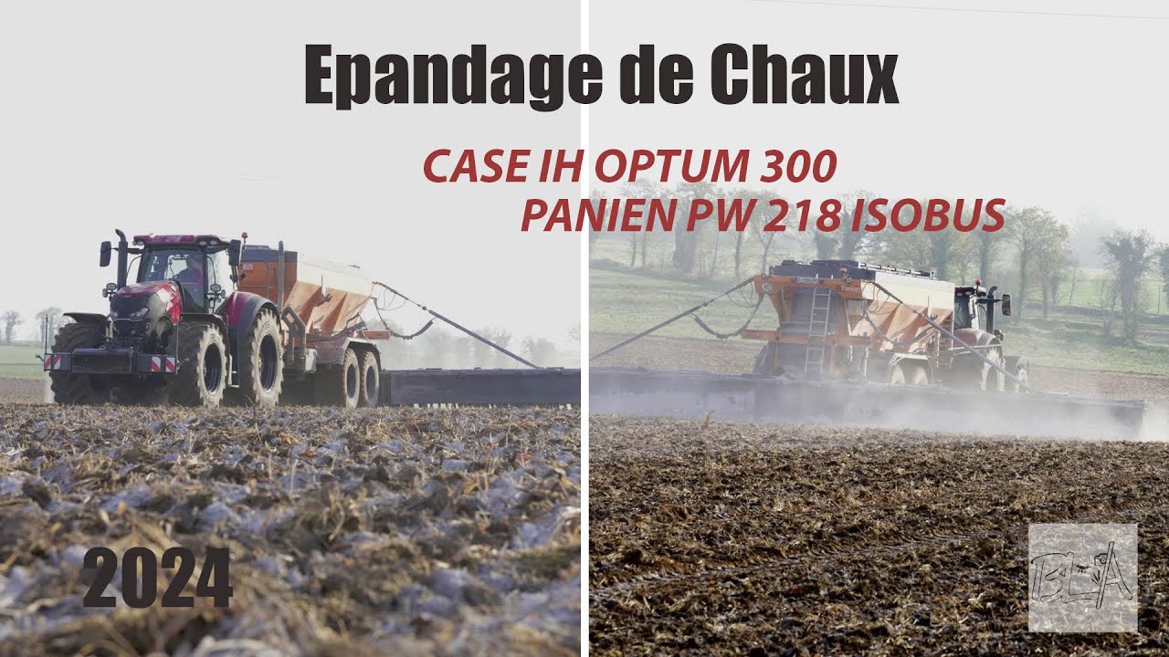 ⚪ Epandage de CHAUX 2024 🚜Optum 300 - Panien PW 218💨