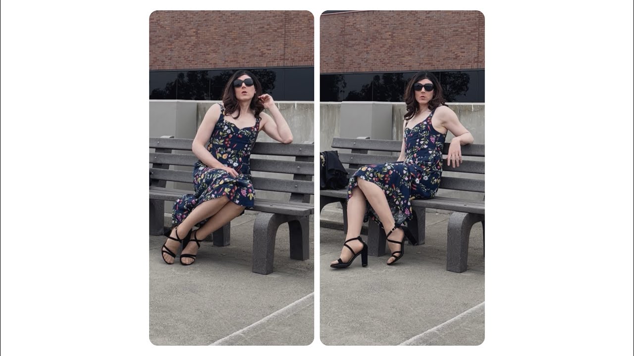 Sundress - parking garage bench 