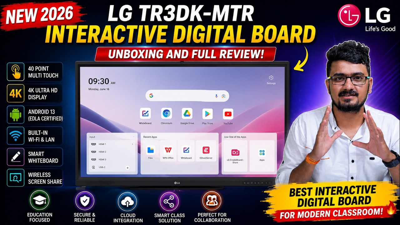 LG TR3DK-MTR New 2025 Interactive Digital Board Unboxing and Review #bestinteractivedigitalboard