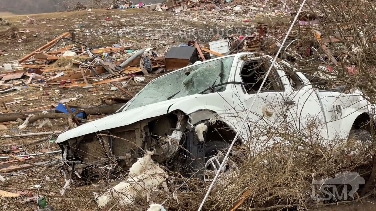 12-16-2021 Dawson Springs, KY - Cleanup & Heavy Rainfall - Damage - Drone