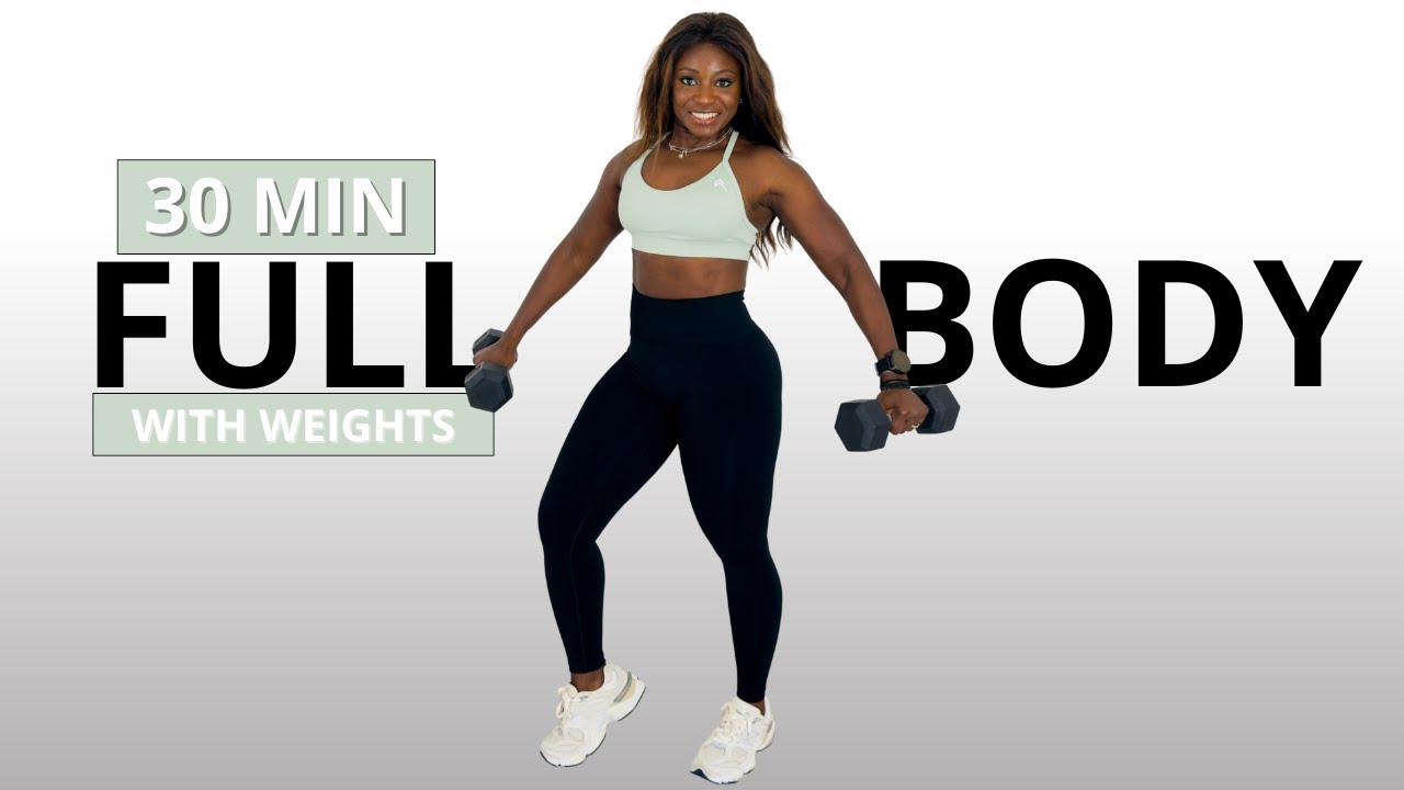 30 MIN HIIT WORKOUT WITH WEIGHTS -  Burn Calories + Build Strength at home! [NO REPEAT]