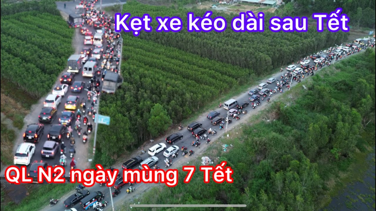 Áp lực giao thông tăng cao sau Tết -dòng người đổ về tp đường xá quá tải , kẹt xe nghiêm trọng 