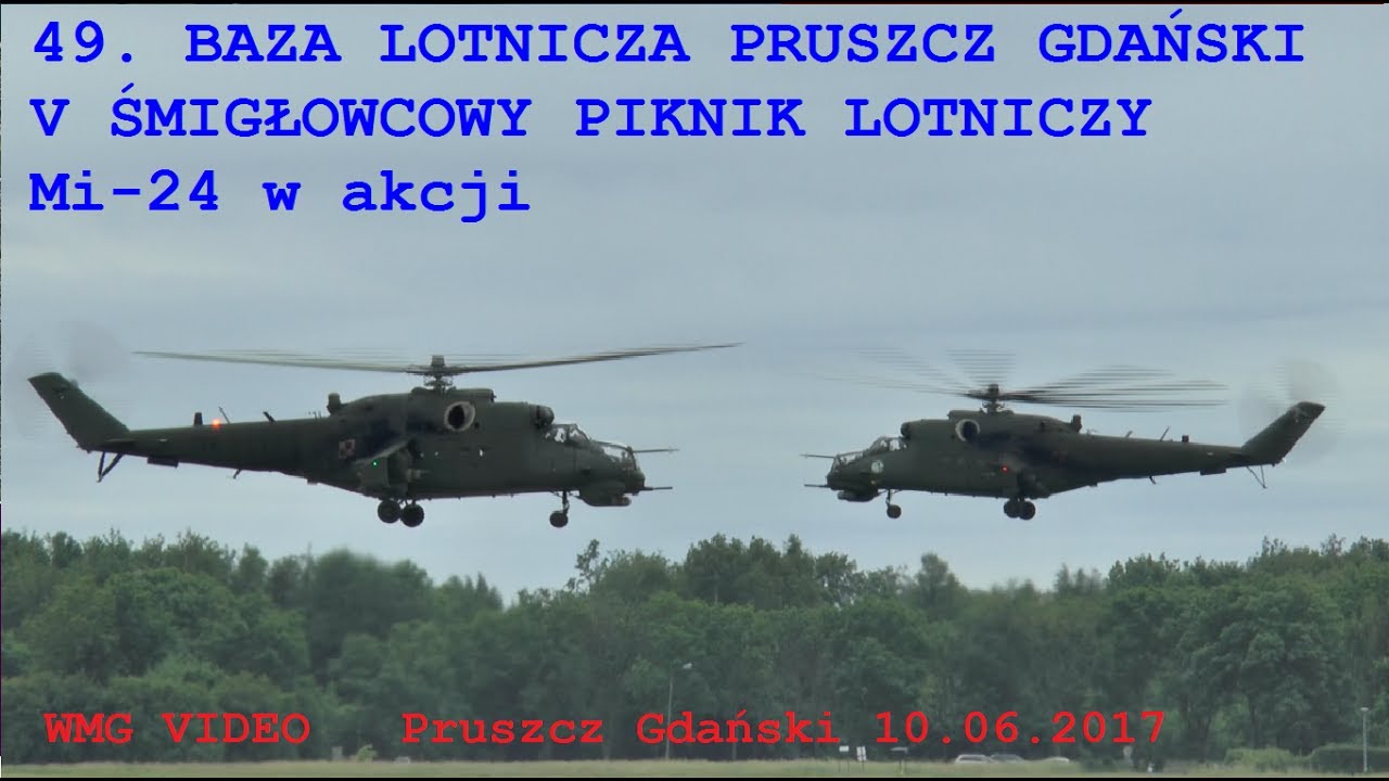 Piknik lotniczy Pruszcz Gdański 2017.06.10  Mi-24 w akcji