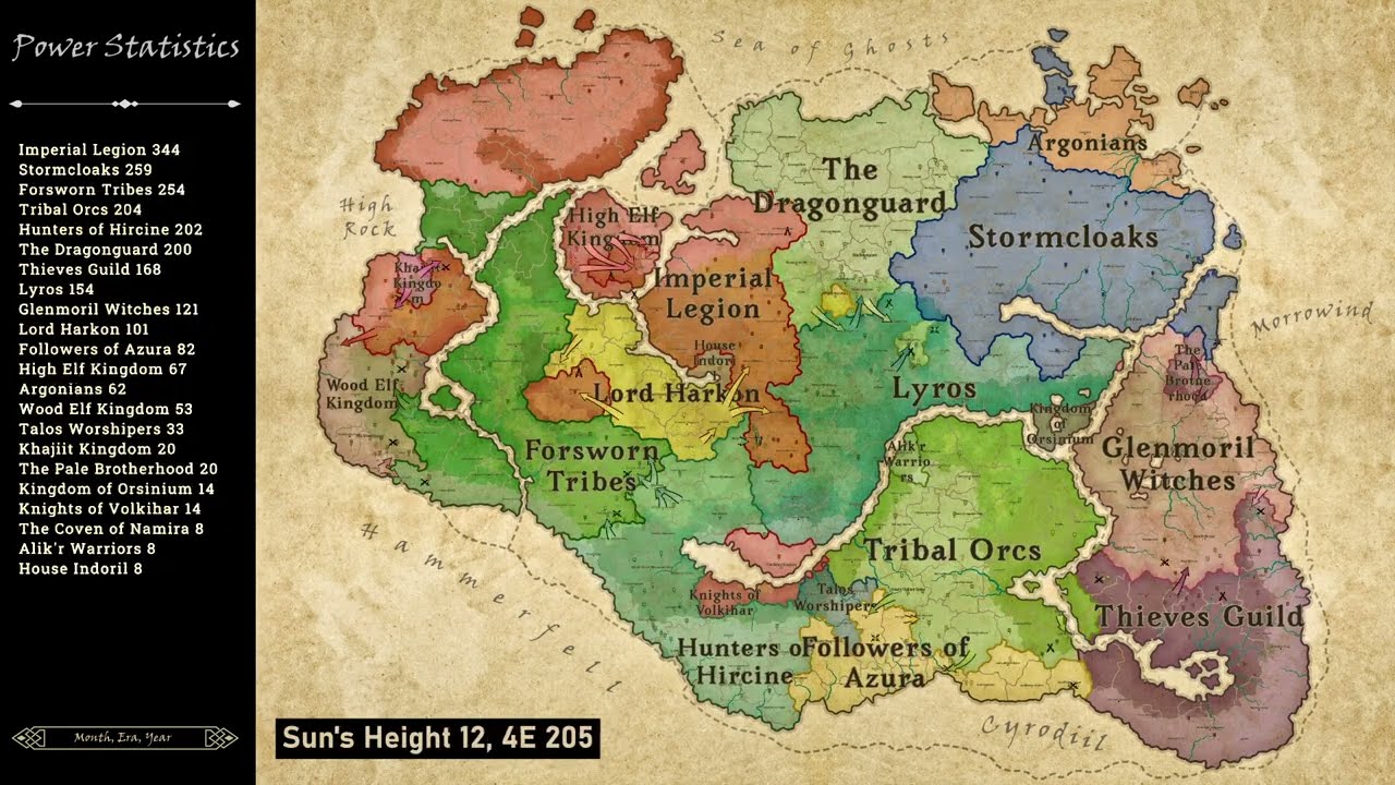 100-Year Timelapse of Skyrim With Rebellions Enabled! | Fantasy Map Simulator