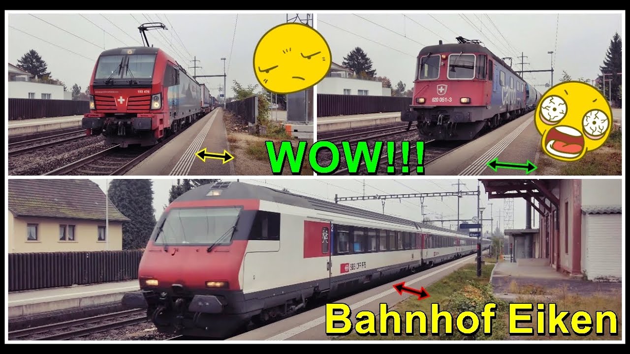 Small dangerous Swiss station / Kleiner gefährlicher Bahnhof Eiken, Kanton Aargau, Schweiz 2021