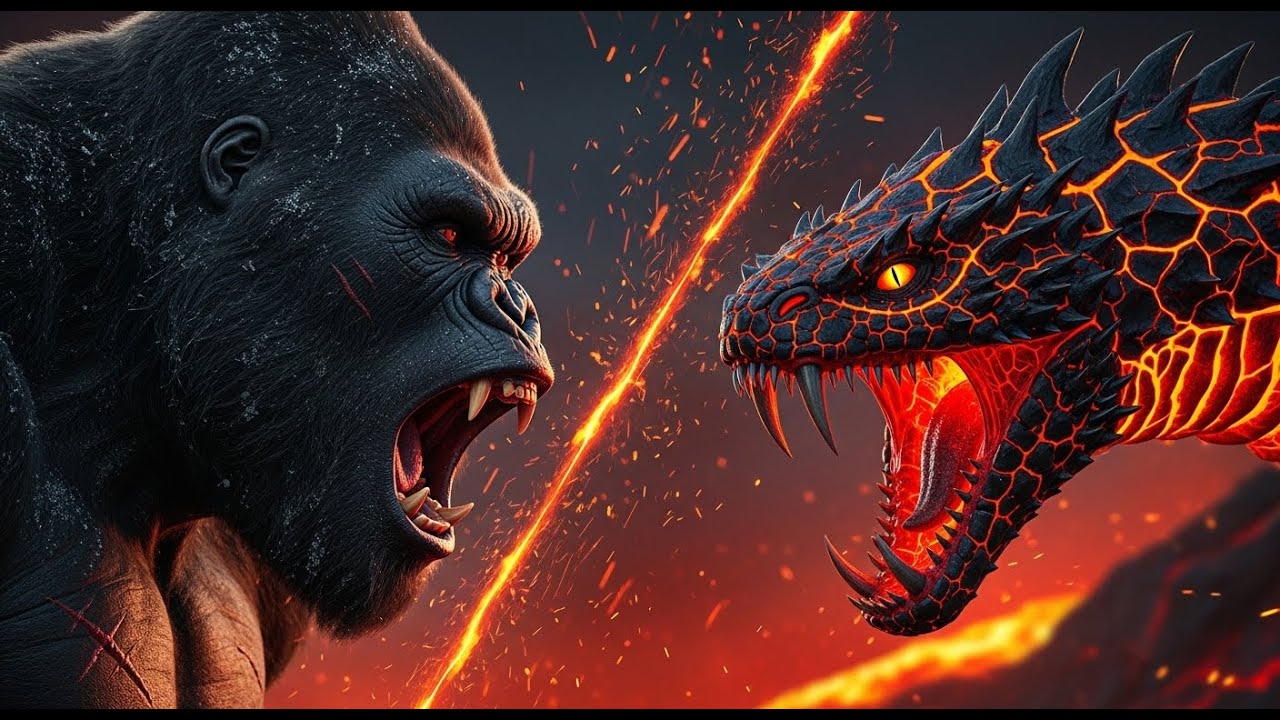 KONG vs THE VOLCANIC SERPENT: Battle of the Molten Abyss (4K) - Epic Clash!