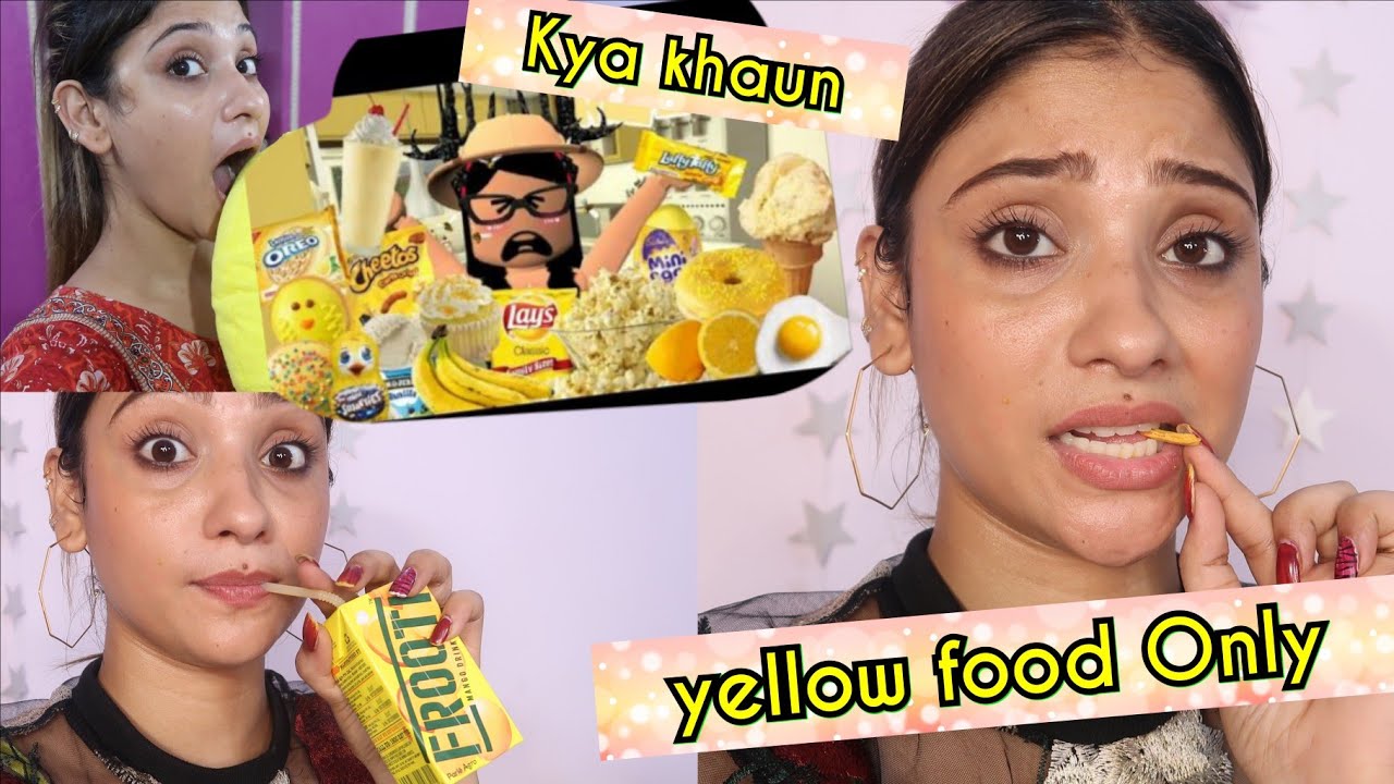 I Ate yellow food For 24 hours challenge || so Much fun