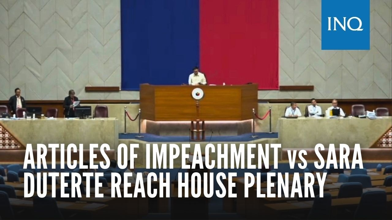Articles of impeachment vs Sara Duterte reach House plenary