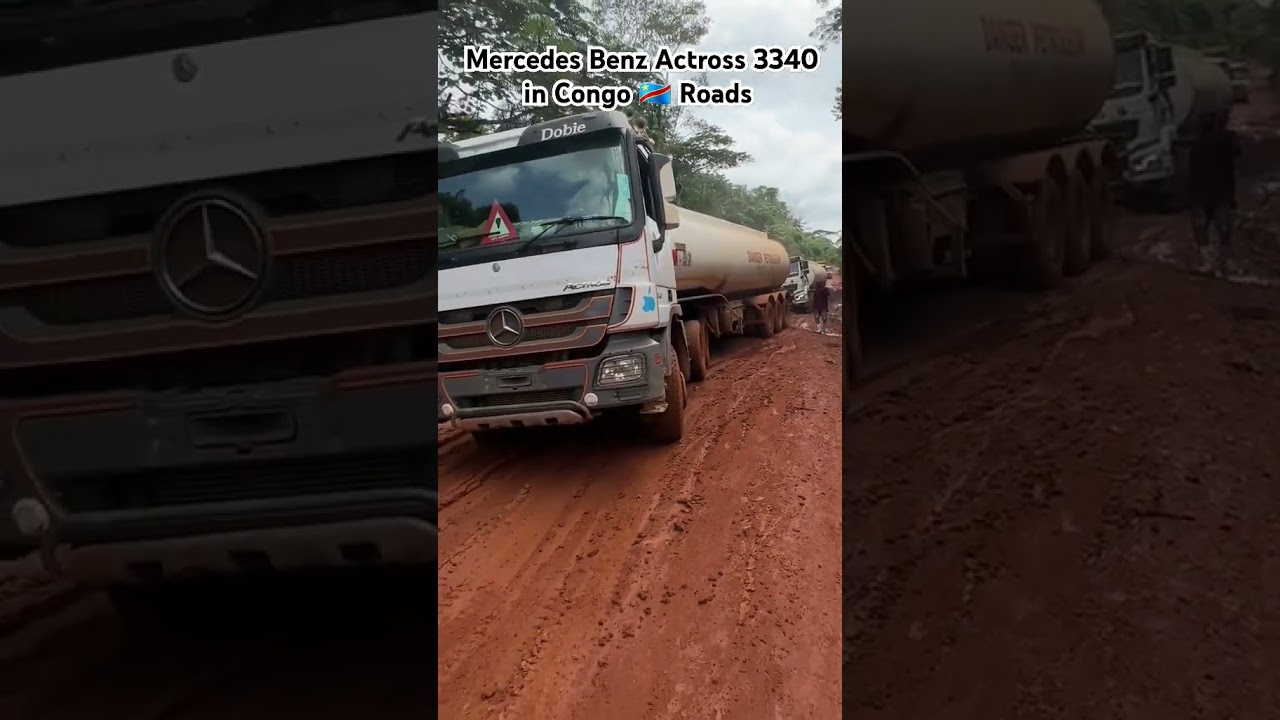 Mercedes Benz Actross 3340 in Congo 🇨🇩 Roads #automobile #mercedesbenz #congo #truckdriver
