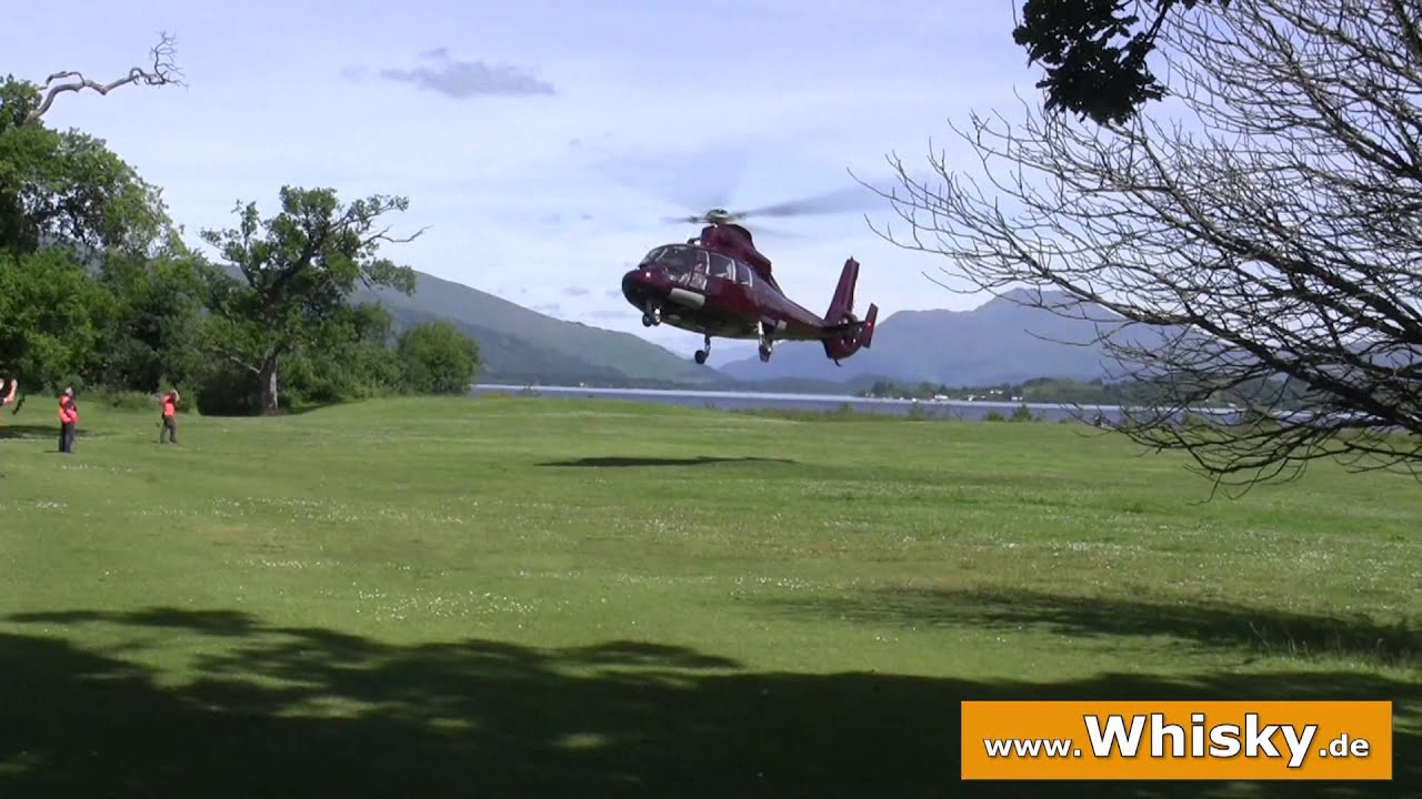 Hubschrauberflug vom Loch Lomond zur Ardbeg Brennerei auf der Isle of Islay
