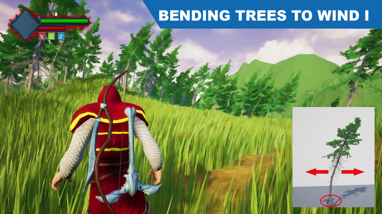 Unreal Directional Global Wind - Bending trees according to the wind I - #298