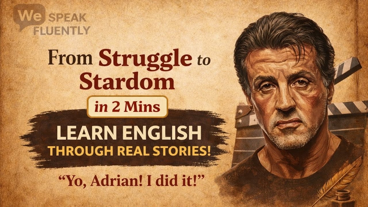 Struggle to Success Story of Sylvester Stallone 💯 | Learn English Through Story  | Level 1✅ |