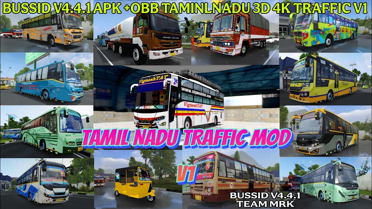 New  Tamil Nadu  3D 4K  Traffic Mod V1 Bussid V4.4.1 (By TEAM MRK)