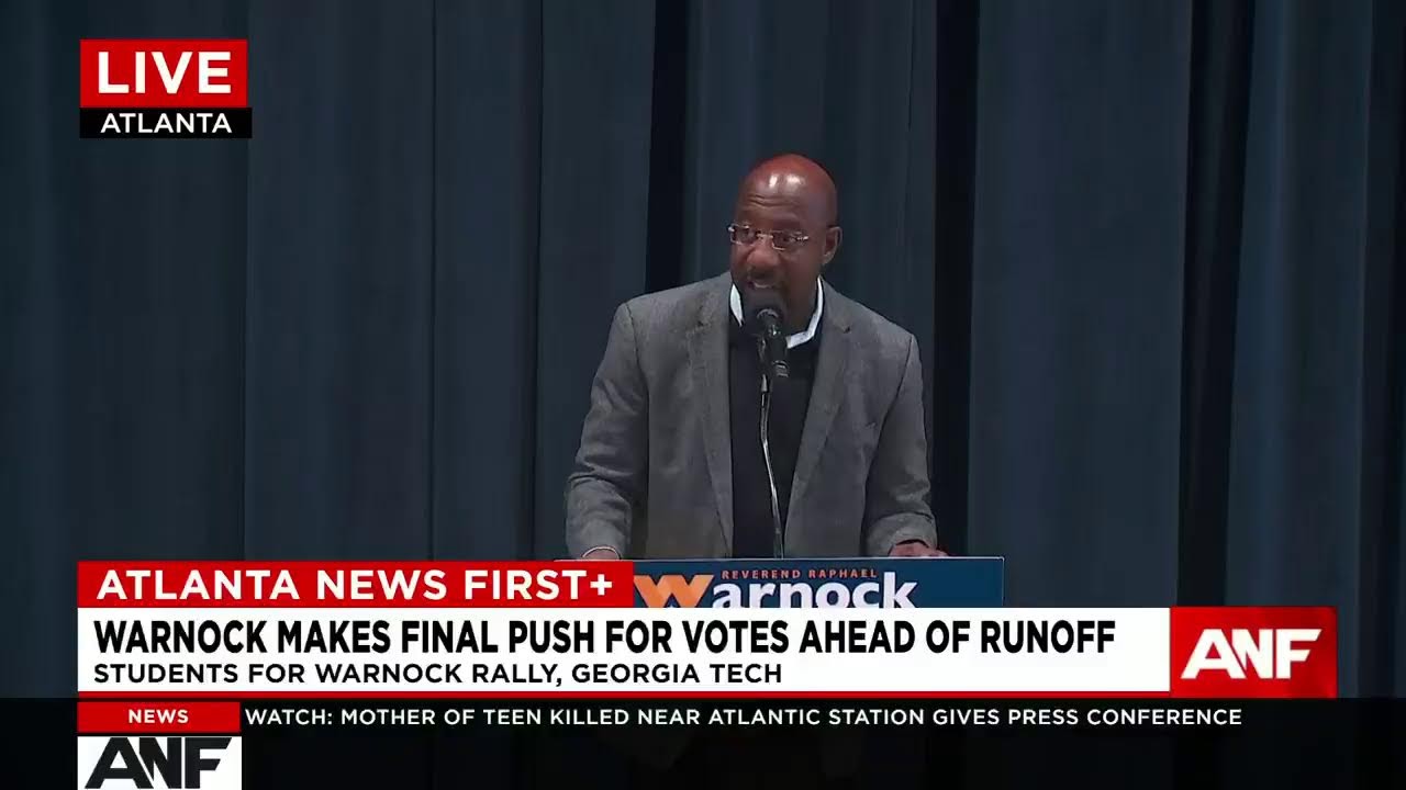 WATCH: Sen. Warnock makes final push for votes at Georgia Tech