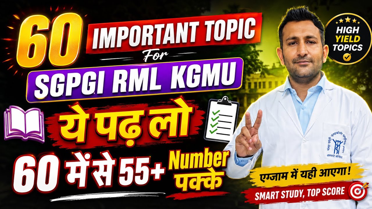 60 important topic for SGPGI RML KGMU 