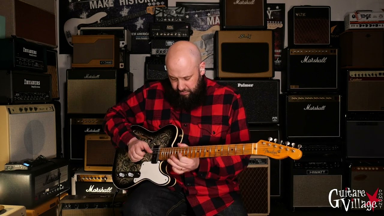 Fender CS Tele P90 Black Paisley - Guitare Village