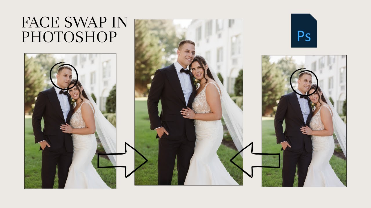 How to face swap wedding photo using photoshop (easy quick tutorial)