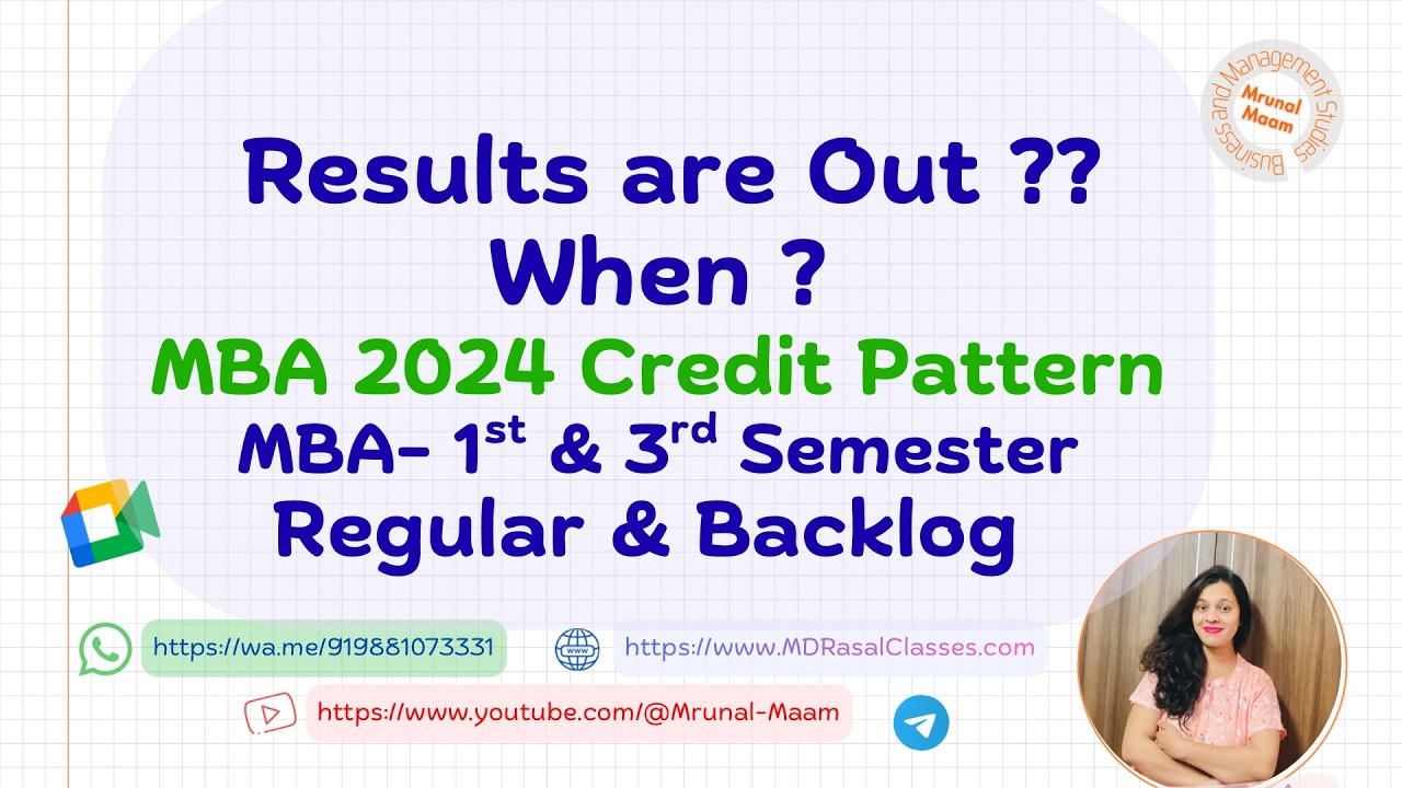 MBA- 2024 Credit Rating Pattern Results kab aayenge ???‼️📌