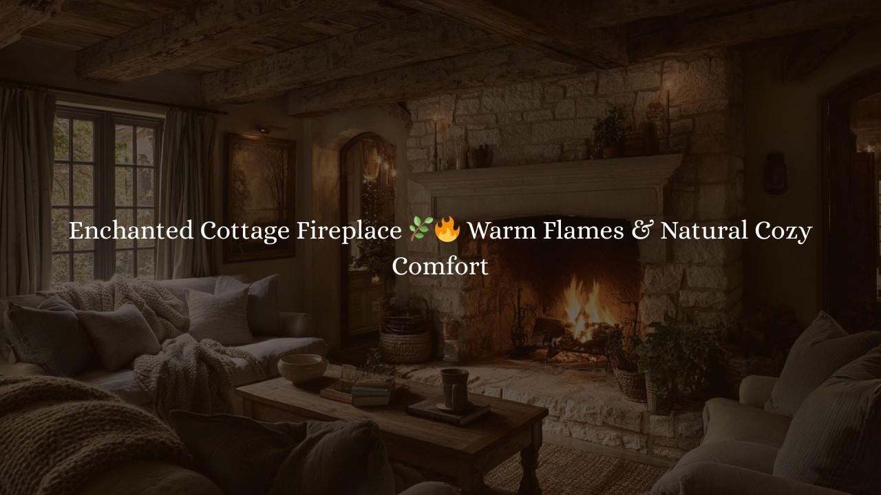 Enchanted Cottage Fireplace 🌿🔥 Warm Flames & Natural Cozy Comfort