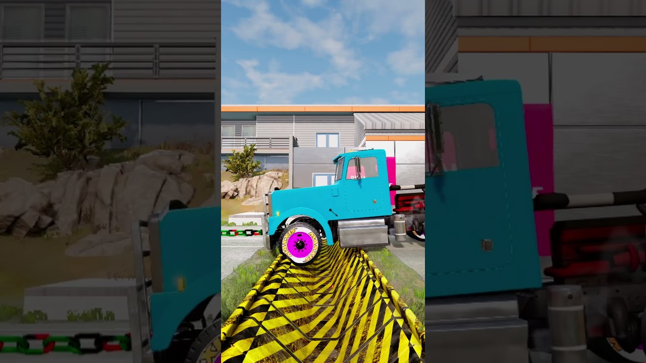 Trucks and Cars vs Speed Bumps #444 | BeamNG.drive