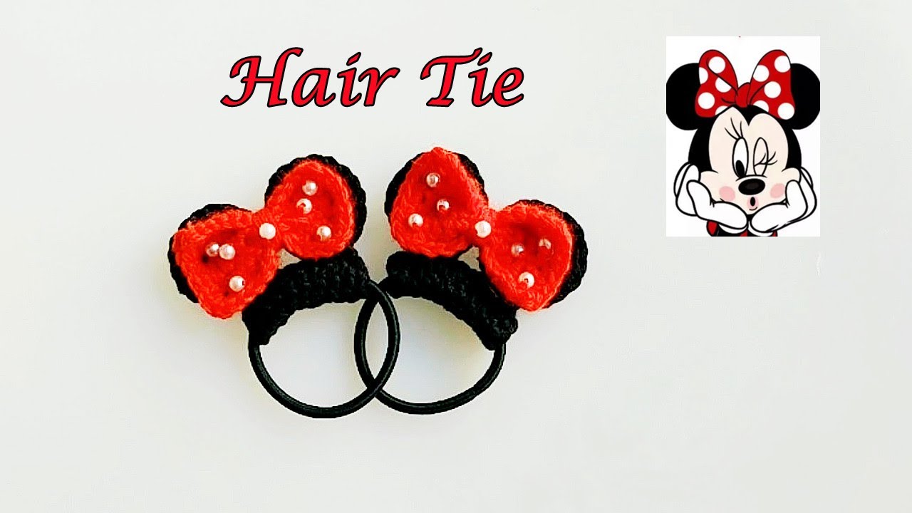 Crochet Mickey/Minnie Mouse（Disney） Hair ties