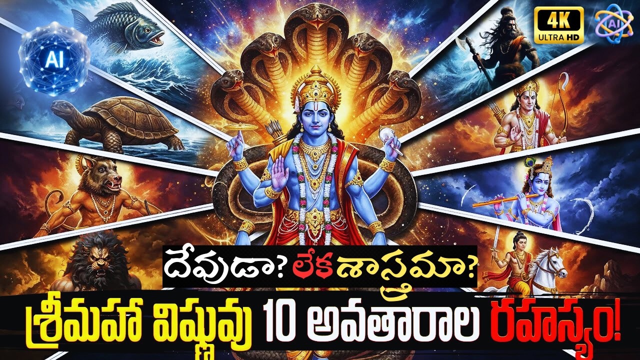 విష్ణువు యొక్క 10 అవతారాల వెనుక దాగిన అసలు రహస్యం!  The Hidden Secrets Behind Vishnu’s 10 Avatars!