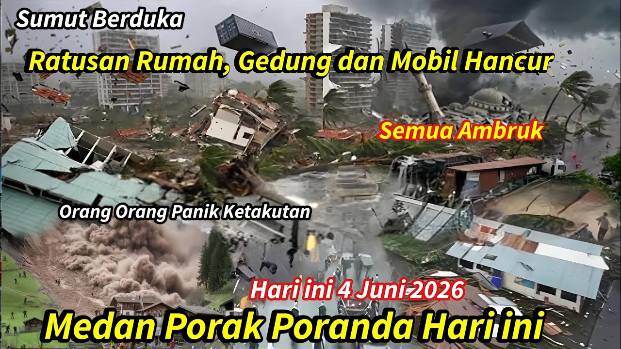 MEDAN GEMPAR 4-6-2026! BARU SAJA BADAI DAHSYAT 195KM KOTA MEDAN HARI INI, BANJIR MEDAN