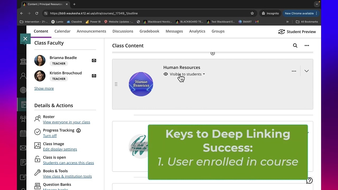 Blackboard Ultra: Creating Deep Links to Share with Others