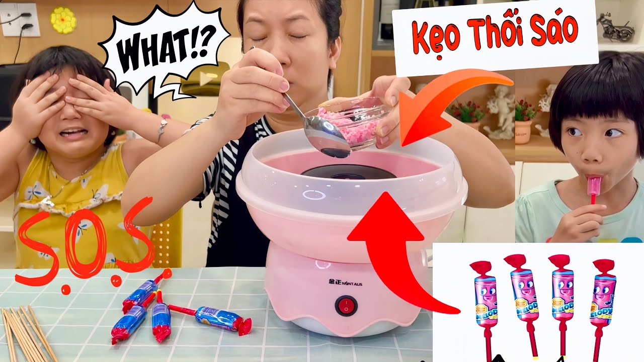 Làm thử kẹo Bông Gòn từ kẹo sáo chupa chups , ai ngờ ngon không tưởng