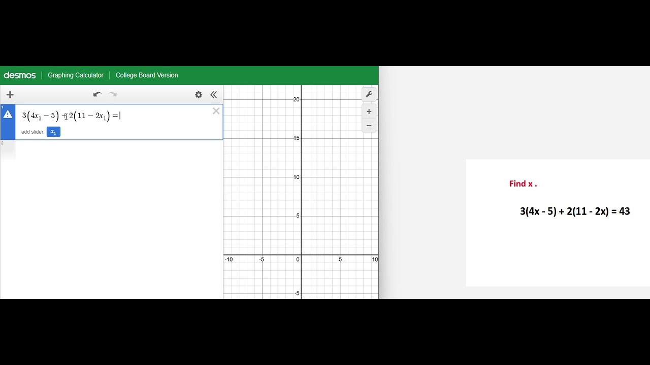 Solving long linear equation with Desmos calculator in few seconds