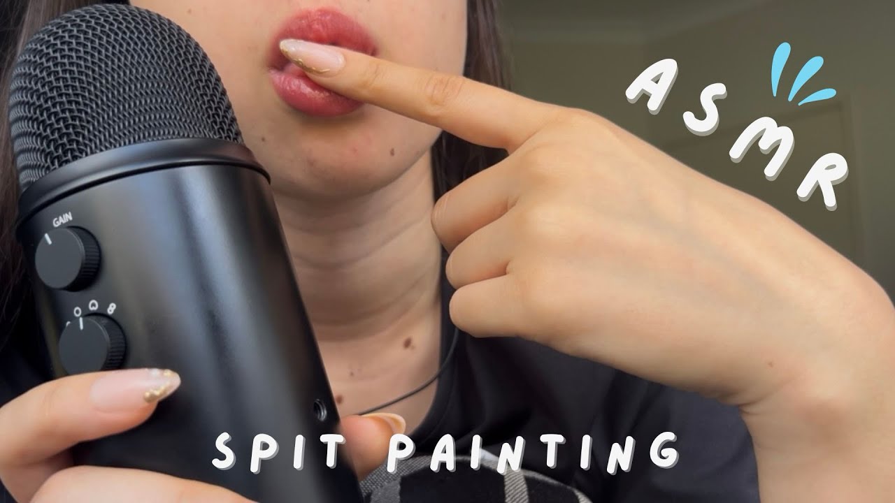 ASMR | Spit paining (wet mouth sounds & breathy whispers) 