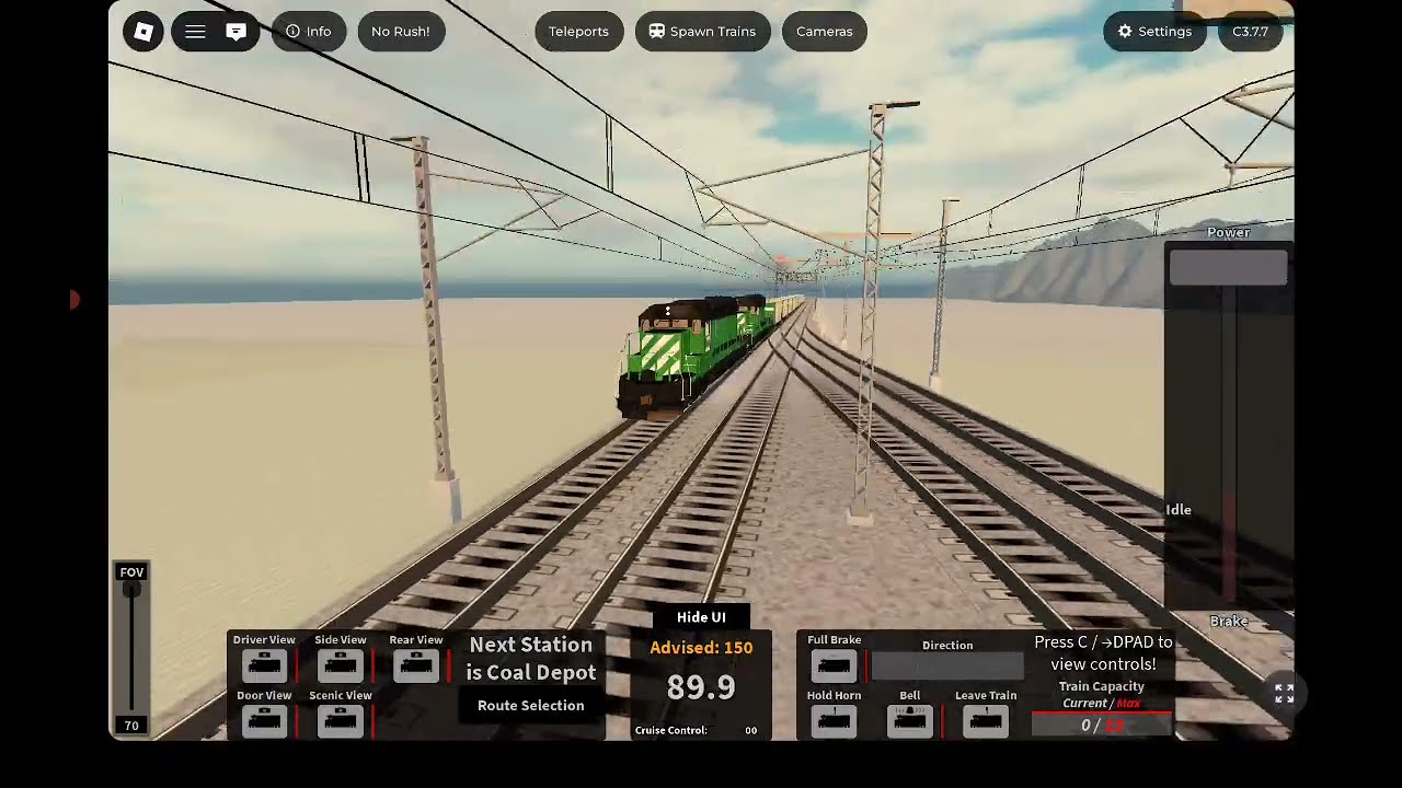 Roblox Rails Unlimited: Green Coal Train from Westerstaad to Power Plant via High Speed Line