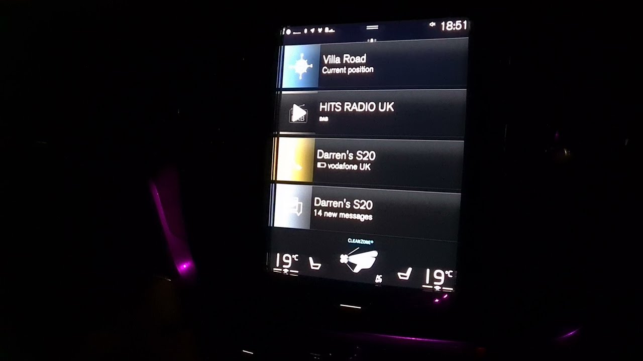Mood lighting and interior illumination Volvo V60 R Design 2022