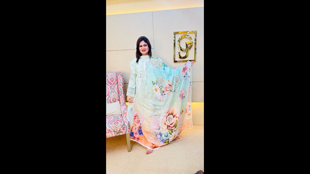Mushq hemline Secret Garden luxury lawn collection, 2025 🌸#pakistanidresses #pakistanifashion