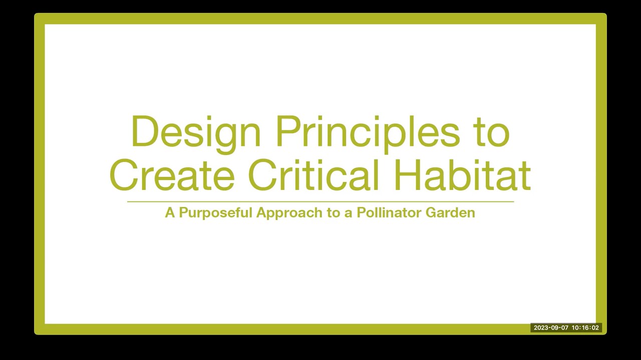 Jessica Dahl - Design Principles to Create Critical Habitat