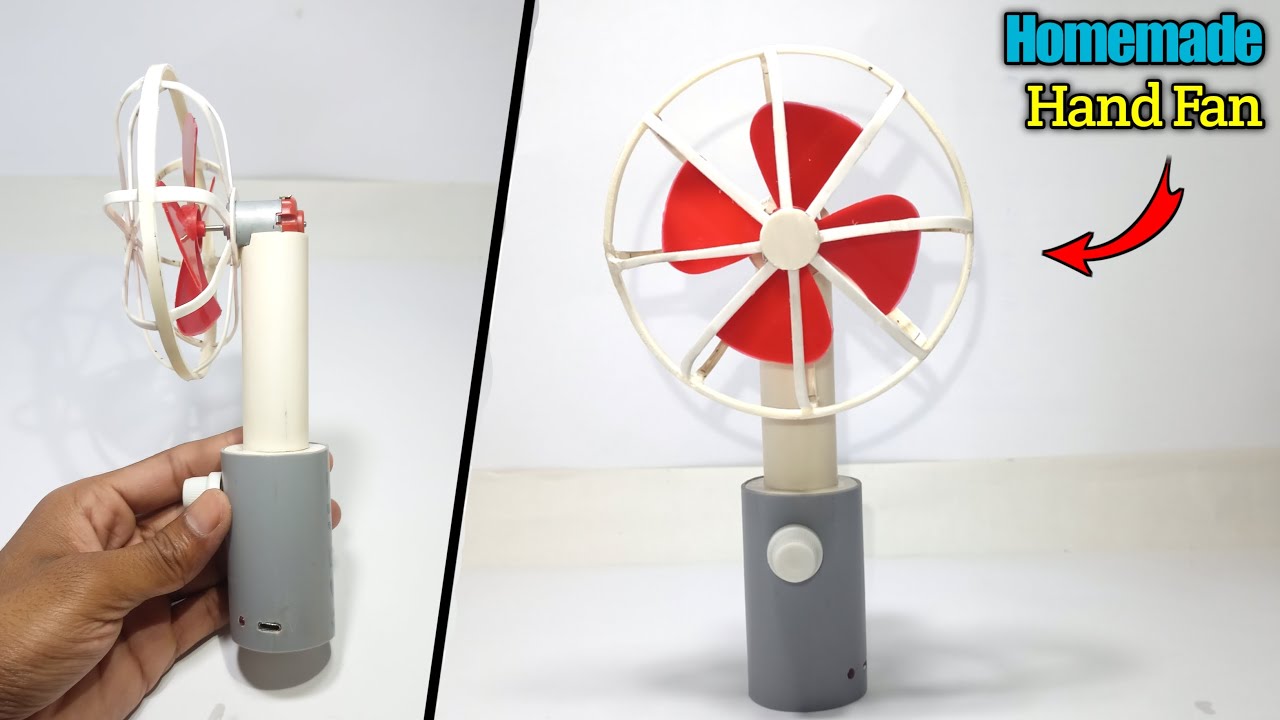 How To Make Rechargeable Hand Fan From DC Motor At Home | Homemade DC Fan