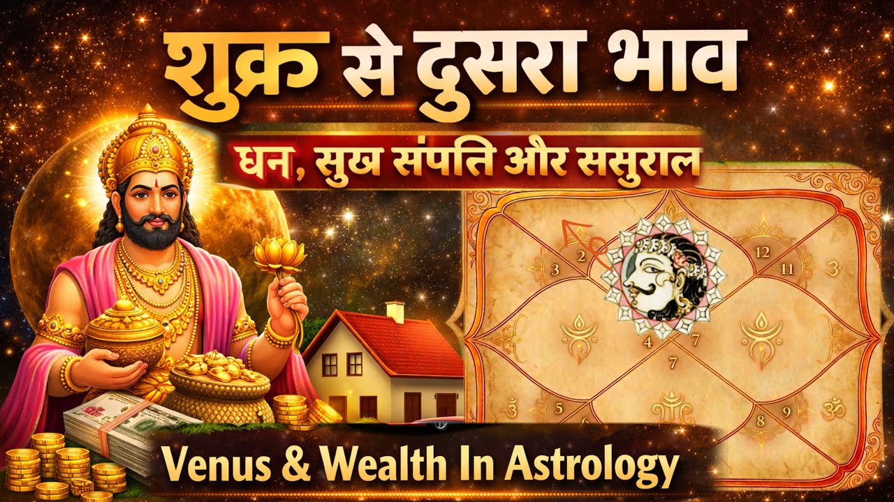 शुक्र से दूसरा भाव :- धन, संपत्ति, ससुराल और सुख | 2nd From Venus | Venus And Wealth In Astrology |