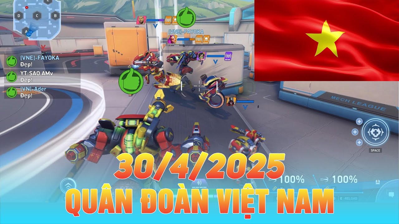 30/4/2025! Lập Qu&acirc;n Đo&agrave;n M&agrave;u Cờ Việt Nam c&agrave;n qu&eacute;t Mech Arena
