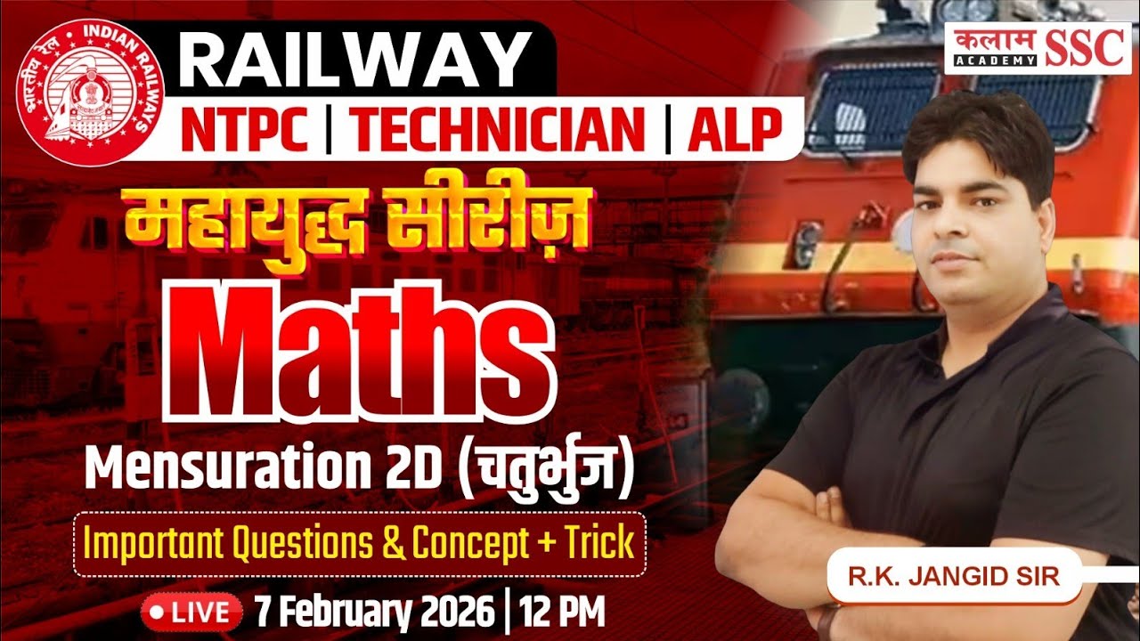 Railway NTPC & ALP Exams | Maths -Mensuration 2D (Square and Rectangle) | Imp Questions | RK Sir