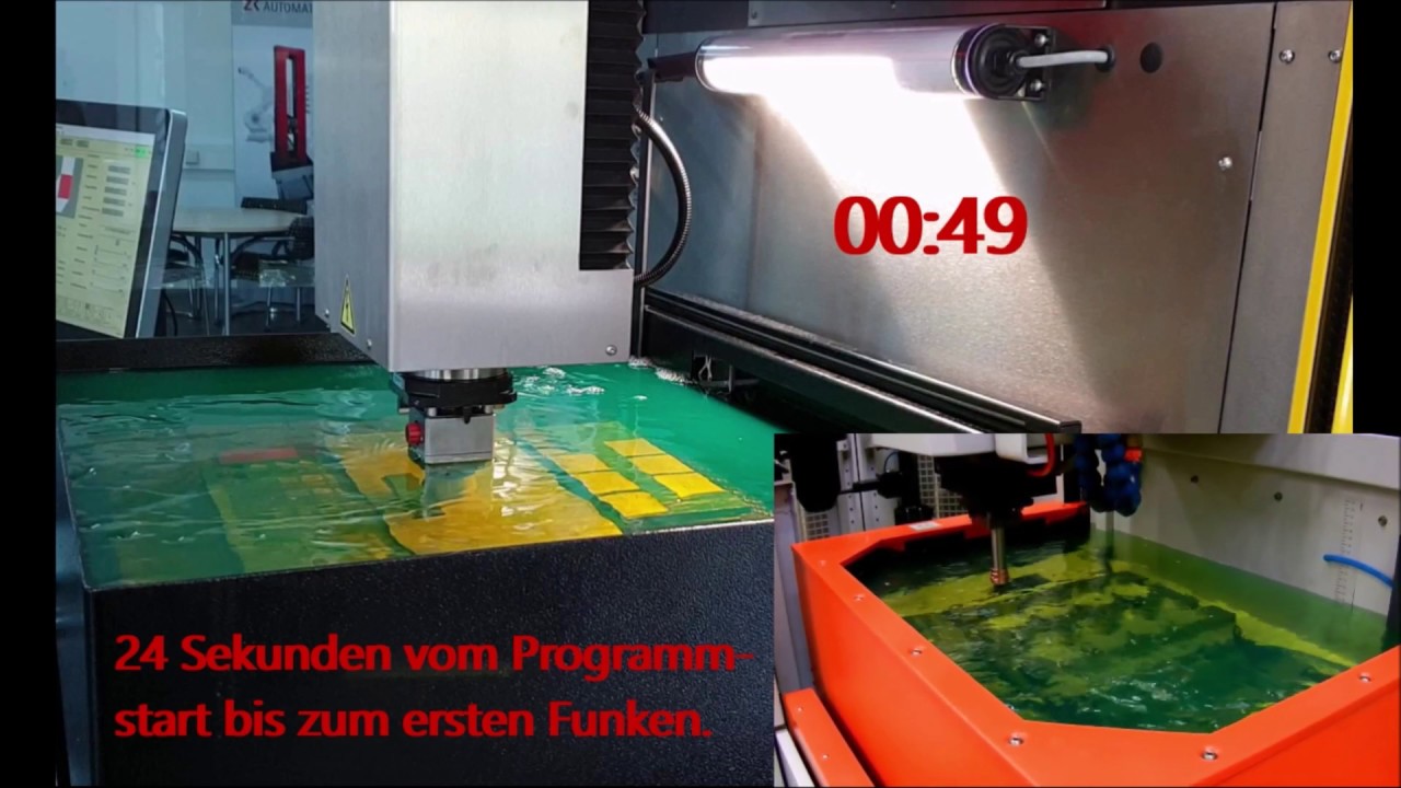 K&uuml;rzeste Funke-zu-Funke Zeit durch einen 4-seitig geschlossenen Arbeitstank