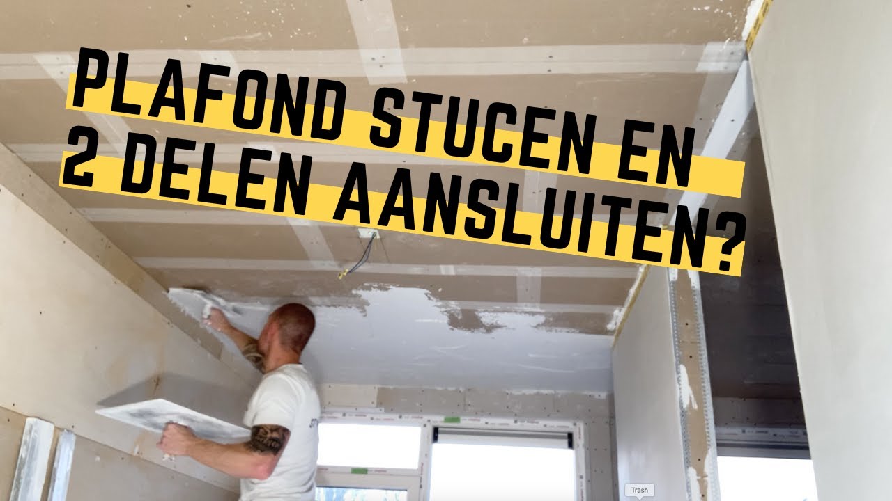 Eindelijk een plafond stucen! en kan je 1 oppervlak opsplitsen?  |  stucvlog #8