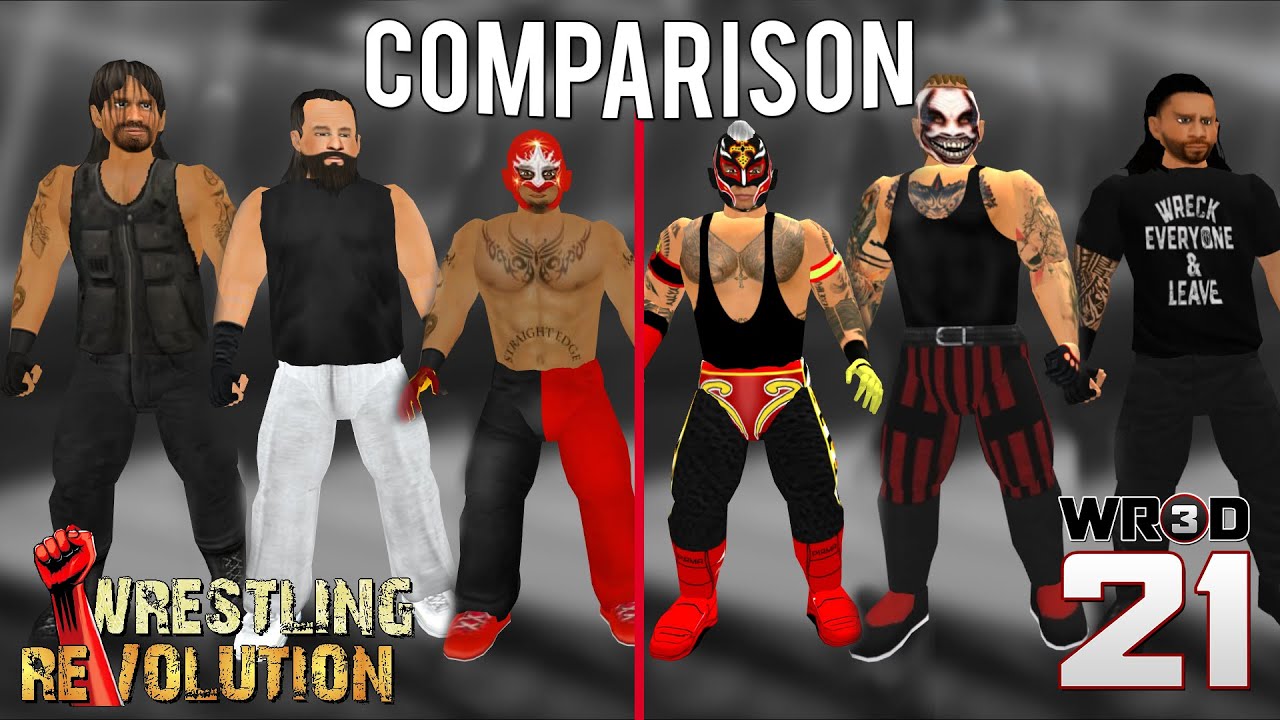 WR3D 21 by HHH & Original Wrestling Revolution- Character Comparison