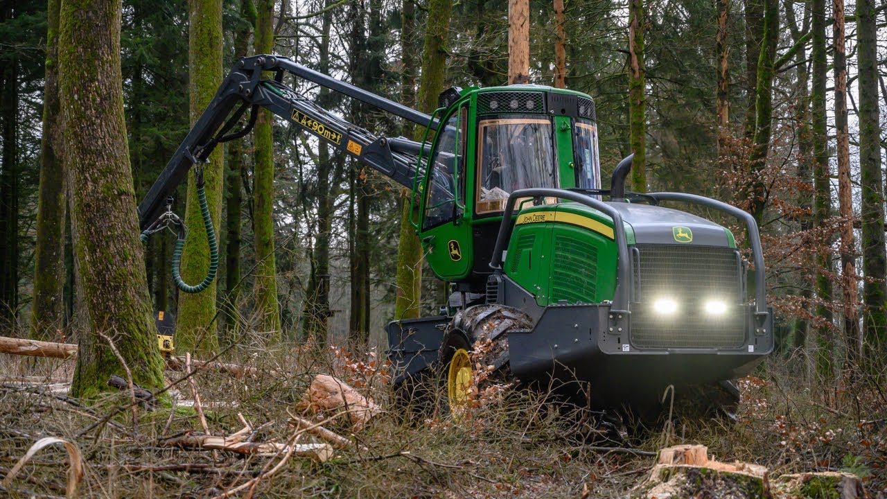 JOHN DEERE 1070G 🚜🌲🐜 ABATTAGE DE SAPINS SCOLYTÉS