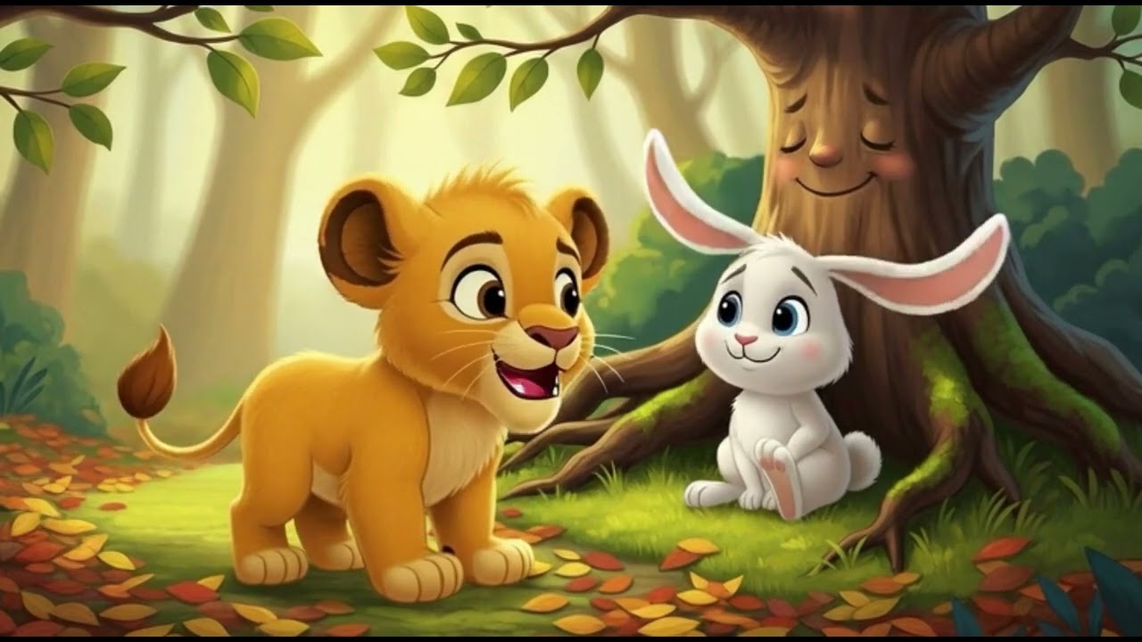 The Baby Lion Who Helped a Crying Rabbit 🐰🦁 | Moral Story for Kids @contentLab00 