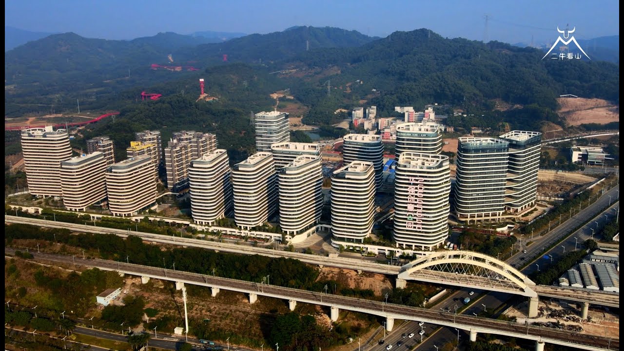航拍深圳光明城站周边，红桥公园，光明城到凤凰城之间区域看遍。