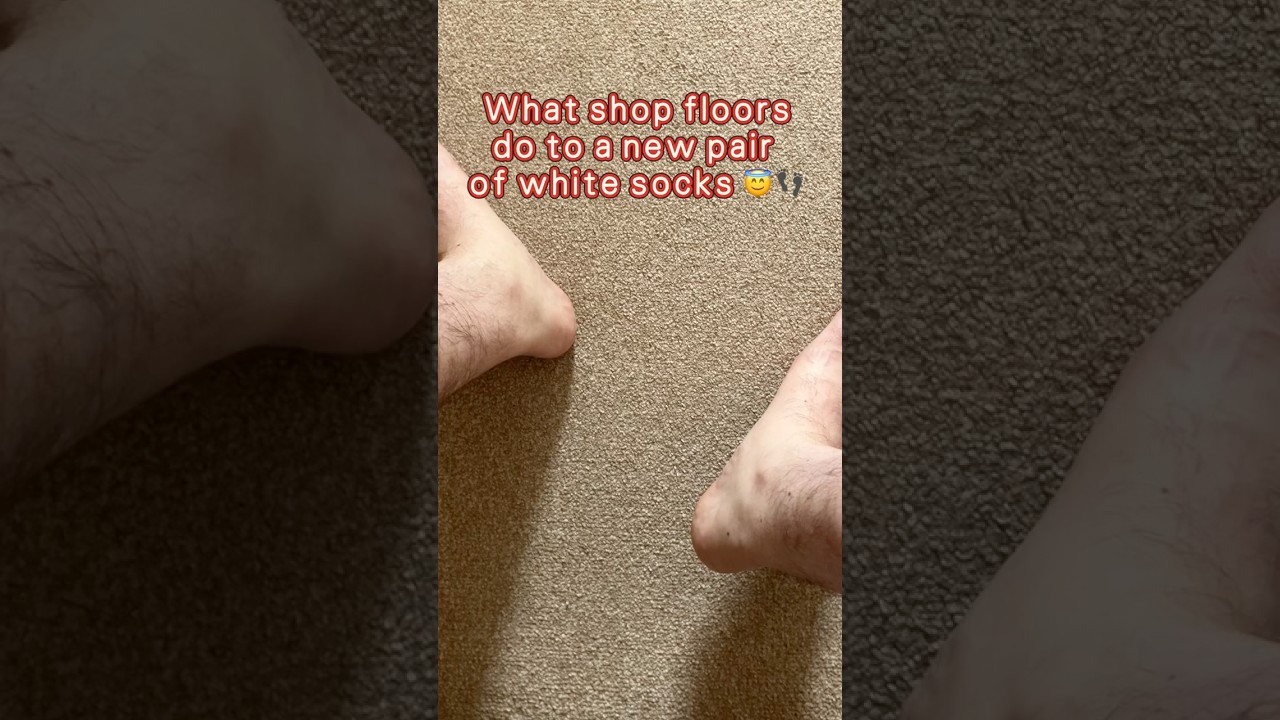 I went shopping in my WHITE SOCKS! #whitesocks #noshoes #footprints #barefoot #socksoutside