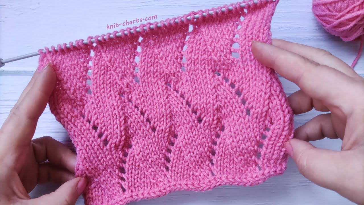 Lace Stitch Knit Pattern| Lochmuster stricken| Punto traforato ai ferri | Punto calado a dos agujas