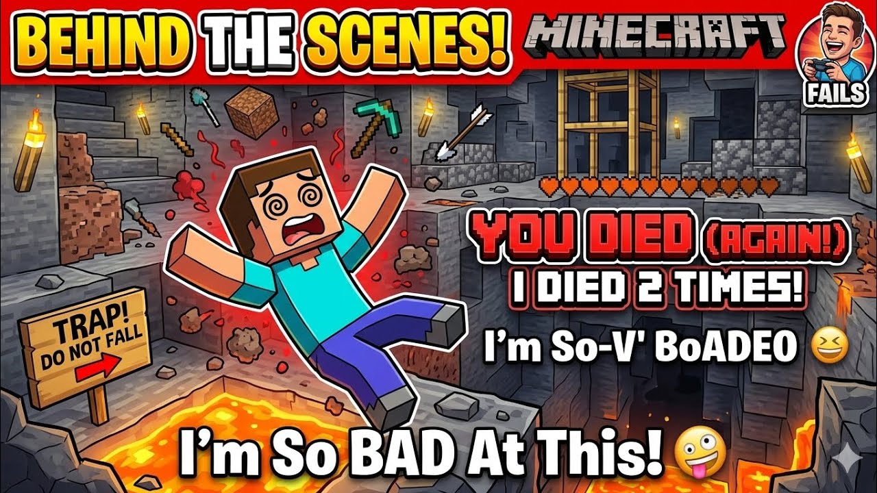 So funny behind the scenes 2 times die #mincraft#minecraft#behind the scenes#so funny#2 times die