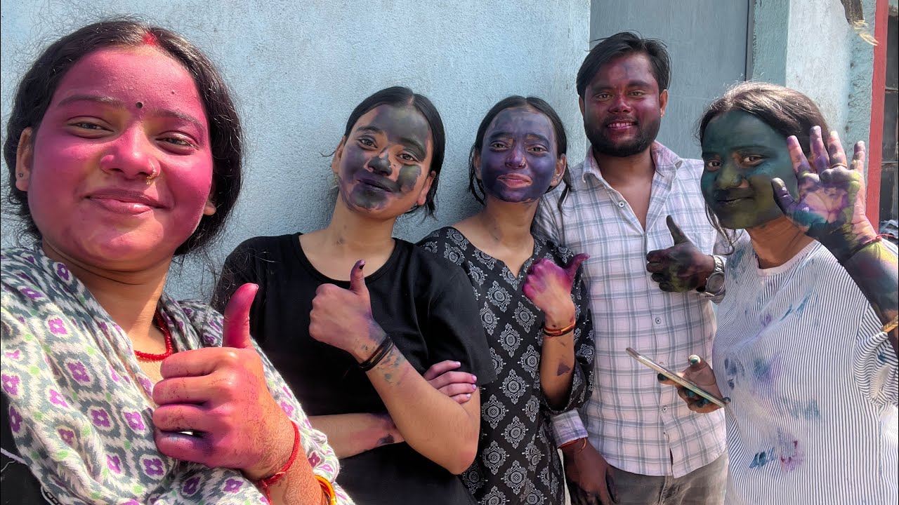 Jija sali & sala day one holi 🌈😎#holispecial #holi #viral #foryou#holidays #jija #sali #trendingsong